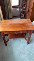 Beautiful wood desk table / tv stand with drawer