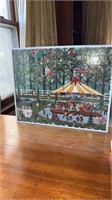Framed carousel puzzle approximately 20.5” x