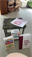 Small table with reading books