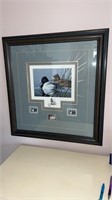 Wildlife print famed and matted duck picture with