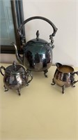 Antique coffee/tea pot set Sheridan  silver on