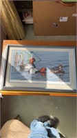 Wildlife print framed and matted. Dabblin’