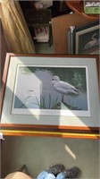 Wildlife print framed and matted. Quiet Mornin-