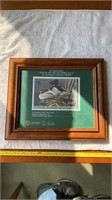 Wildlife print of stamp framed and signed by Neal