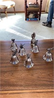 7 silver plate pewter bells