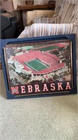 Memorial Stadium Nebraska print in frame and box.