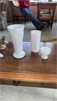 Lot of white milk glass vase and more