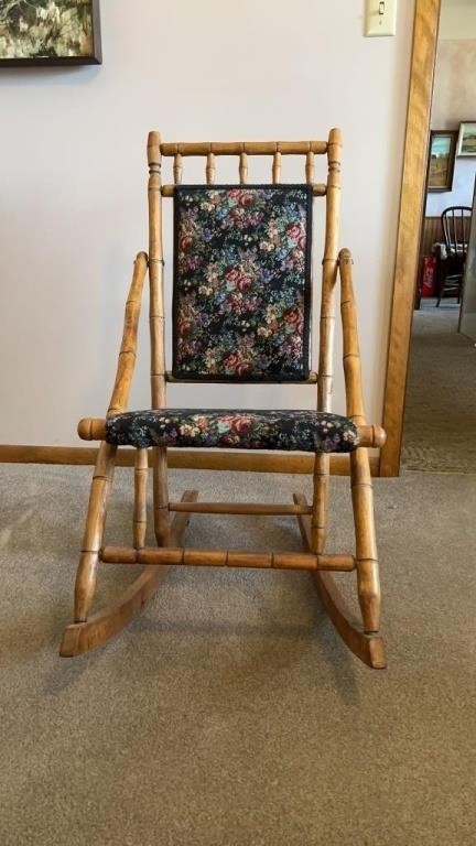 Antique folding rocking chair.