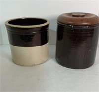 CROCK AND CERAMIC CARD HOLDER WITH LID