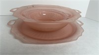 (3) PCS OF MAYFAIR PINK SATIN DISHES