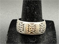 Sterling Silver American Indian Ring Size 10.5