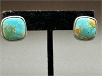 Sterling Silver Turquoise Earrings Total Wt 8.8g