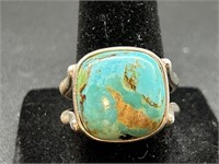 Sterling Silver Turquoise Ring Size 10 Total
