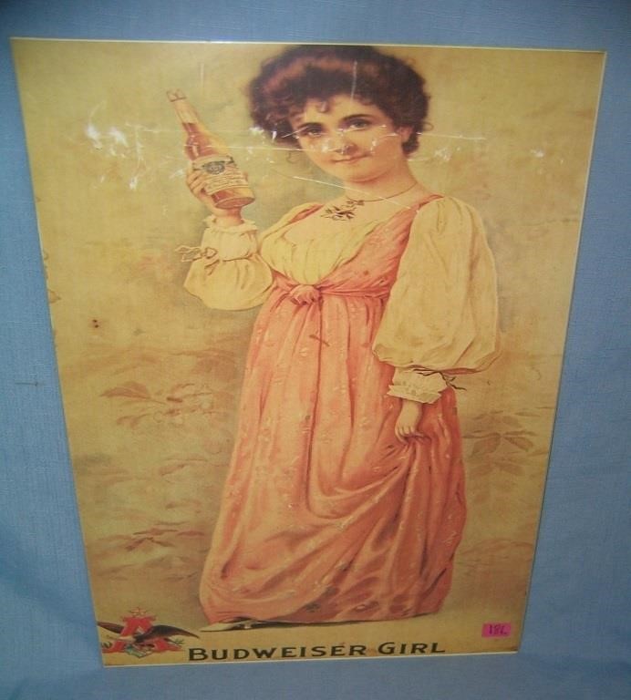 Budweiser girl retro style advertising sign