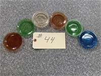 SET OF 6 GLASS PILGIRMS COASTERS DECORATIVE