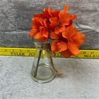 Small Vase w/ Orange Faux Flowers