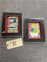 2 WALL CAT DECOR SHADOW BOXES SIGNED