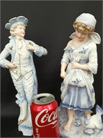 Pair Victorian Bisque figurines handpainted woman