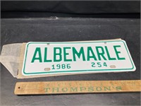 1986 Albemarle tag