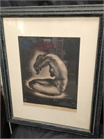 Reynold Weidenaar engraving "Nude" signed