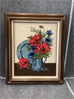 Floral Cross Stitch Still Life Wall Art