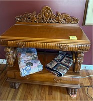 Ornately Carved Library Table