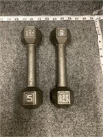 Set of Two Five Pound Weights