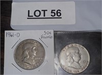 1951 & 1961 half dollars