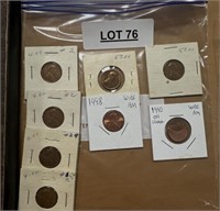 8 - pennies ranging from 1972 to 1998