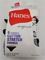 NEW 6-pk Hanes Women's Cotton Stretch Thongs -