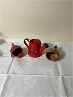 Vintage fish and watering can