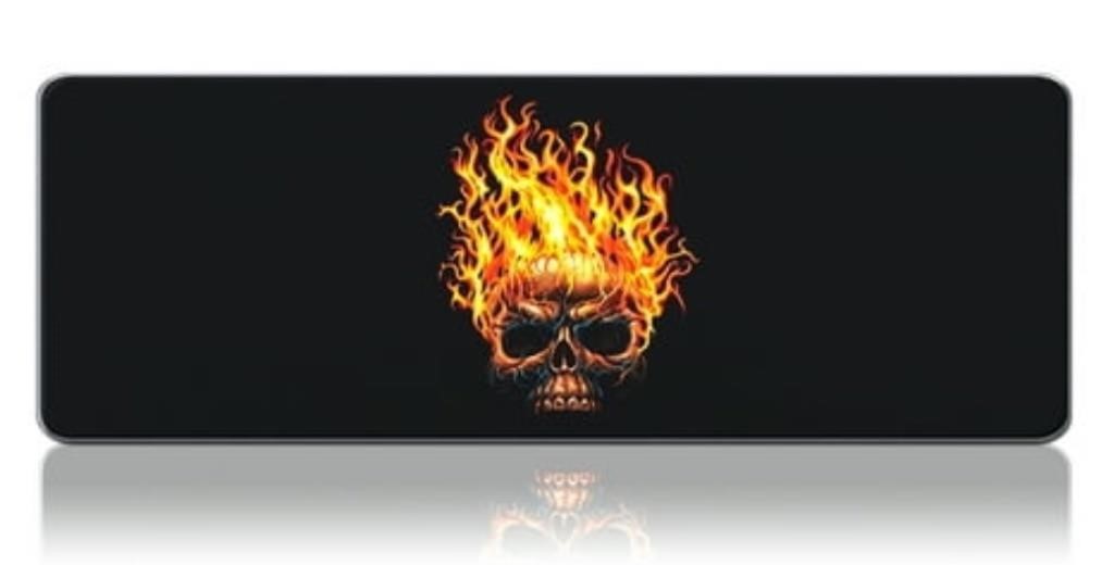 NEW Firey Skull Camkey Extended Gaming Mouse Pad