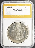 1878-S MORGAN DOLLAR PGA CH/GEM BU