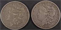 1878-S & 1879-S MORGAN DOLLARS XF