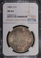 1882-S MORGAN DOLLAR NGC MS64