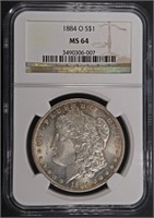 1884-O MORGAN DOLLAR NGC MS64