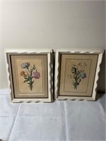 Vintage framed flower art
