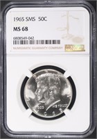 1965 SMS KENNEDY HALF DOLLAR NGC MS68