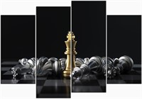 4 Piece Chess King Canvas Print Set 12x12 each