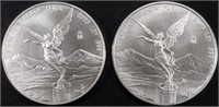 (2) 1 OZ .999 SILVER MEXICAN LIBERTAD ROUNDS