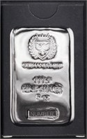 (1) 5 OZ .999 SILVER GERMAINIA MINT BAR