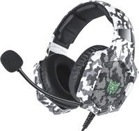 Gaming Headset with Mic, 7.1 Sound, White Camo