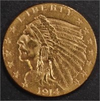 1914 $2.5 GOLD INDIAN CH BU