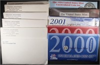 1963,69,(2)70,71,73,94,96,2001-P,2000 US MINT SETS