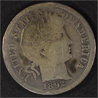 1892-S BARBER DIME GOOD