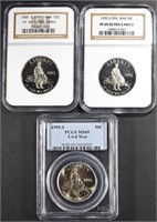 (3) 1995 S CIVIL WAR HALF DOLLAR COMMEMS