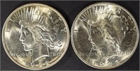 1922 & 1923 PEACE DOLLARS CH BU