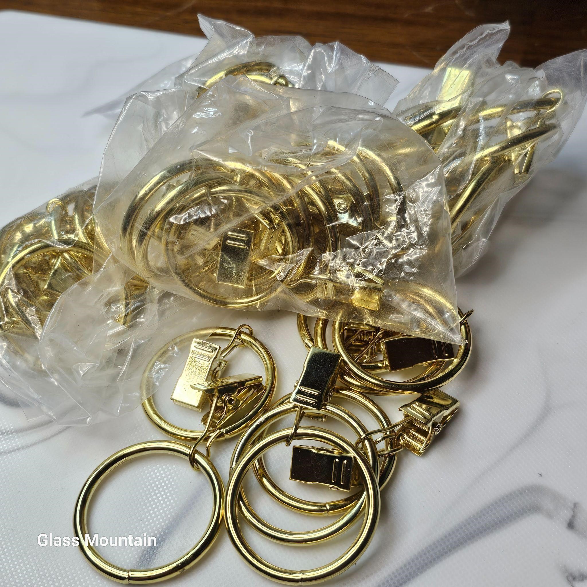 New Gold Tone Clip Curtain Rings