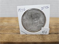 1976 5 DOLLAR OLYMIC COIN 92.5 SILVER