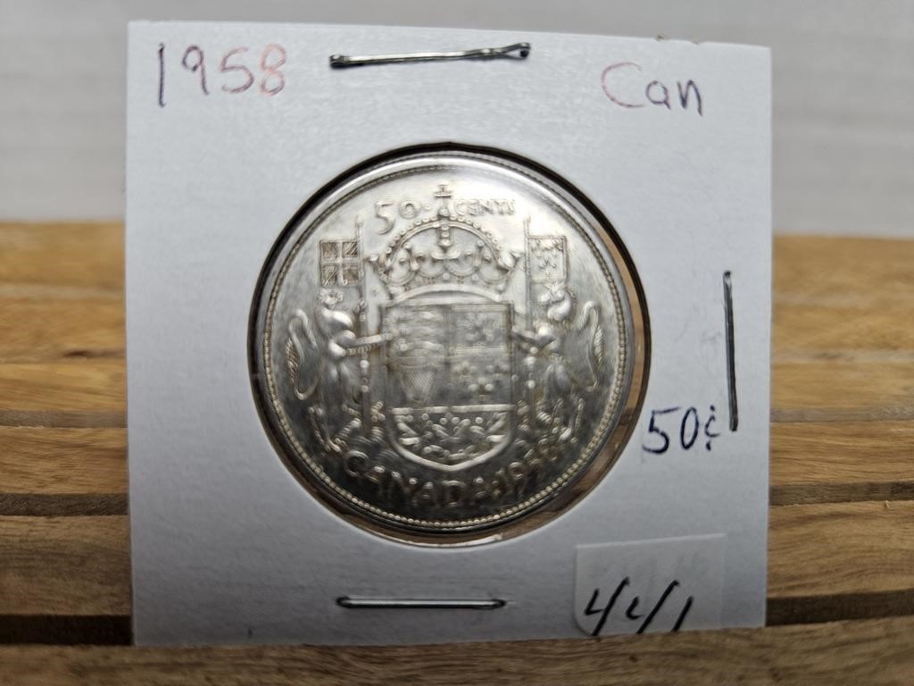 1-1958 50 CENT COIN